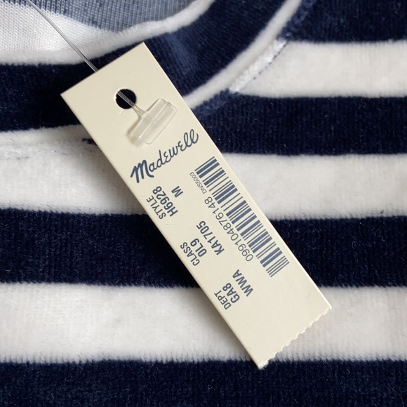 MADEWELL NWT Velour Crewneck Tee in Meg Stripe - Picture 8 of 9